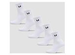 MP Unisex Crew Socks (5 Pack) - White - UK 9-11
