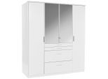 P & B Kleiderschrank Wimex Aachen, Weiß, Holzwerkstoff, 4 Fächer, 4 Schublade(n) Schubladen, 180x198x58 cm, BQ - Bündnis für Qualität, Made in Germany, DIN EN ISO 9001, Schrankfront mit Spiegel, Schlafzimmer, Kleiderschränke, Drehtürenschränke