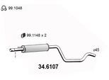 ASSO Mittelschalldämpfer 346107 für Vaughall Opel