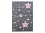 Ayyildiz , Pink , Textil , Stern , rechteckig , 140x200 cm , Oeko-Tex® Standard 100 , pflegeleicht , Teppiche & Böden, Teppiche, Kinderteppiche