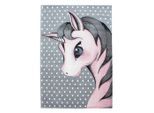 Ayyildiz , Pink , Textil , Einhorn , rechteckig , 140x200 cm , Oeko-Tex® Standard 100 , pflegeleicht , Teppiche & Böden, Teppiche, Kinderteppiche