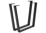 Valdera Tischgestell , Schwarz , Metall , 2-teilig , Flachrohr , 7.5x72x78 cm ,