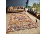 Teppich HANSE HOME "Maderno", gold, B:160cm H:8mm L:235cm, Jute, Polyester, Polypropylen (PP), Teppiche, Teppich, Läufer, Orientalisch, Kurzflor, Wohnzimmer, Schlafzimmer, Esszimmer