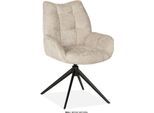 Esszimmerstuhl OMG DESIGN "Bali", beige (natural, schwarz, natural), B:61cm H:91cm T:64cm, Polyester, Stühle, Esszimmerstuhl, Drehstuhl mit auto-return, Armlehnenstuhl