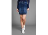 Jeansrock ARIZONA "Ultra-Stretch", Damen, Gr. 50, blau (dk blau used), Denim/Jeans, Obermaterial: 74% Baumwolle, 24% Polyester, 2% Elasthan, unifarben, Basic, kniefrei, Röcke Jeansrock, extra eng geschnitten