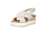 Keilsandalette TOMS "TOMS Sandalen Textil", Damen, Gr. 39, beige (natural), Textil, Schuhe