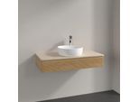 Villeroy und Boch Antao Waschtisch-Unterschrank K09153HN 100x19x50cm, Hahnloch, Waschbeckenplattenfarbe botticino, honey oak