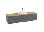 Villeroy und Boch Antao Waschtisch-Unterschrank K25151GK 160x36x50cm, Hahnlochbohrung, Waschbeckenplattenfarbe honey oak, anthracite matt lacquer