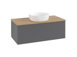 Villeroy und Boch Antao Waschtisch-Unterschrank K31111GK 100x36x50cm, Waschbeckenplattenfarbe honey oak, anthracite matt lacquer