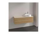 Villeroy und Boch Antao Waschtisch-Unterschrank L34053HN mit Beleuchtung, 1 Auszug, 1200 x 360 x 500 mm, Front ohne Struktur, Honey Oak / Botticino
