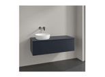 Villeroy und Boch Antao Waschtisch-Unterschrank L33050HG mit Beleuchtung, 1 Auszug, 1200 x 360 x 500 mm, Front ohne Struktur, Midnight Blue Matt Lacquer / Midnight Blue Matt Lacquer