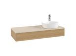 Villeroy und Boch Antao Waschtisch-Unterschrank K12053HN 120x19x50cm, Hahnloch, Waschbeckenplattenfarbe botticino, honey oak