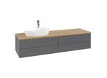 Villeroy und Boch Antao Waschtisch-Unterschrank K26051GK 160x36x50cm, Hahnlochbohrung, Waschbeckenplattenfarbe honey oak, anthracite matt lacquer