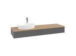 Villeroy und Boch Antao Waschtisch-Unterschrank K15051GK 160x19x50cm, Hahnlochbohrung, Waschbeckenplattenfarbe honey oak, anthracite matt lacquer