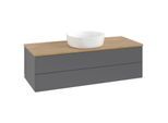 Villeroy und Boch Antao Waschtisch-Unterschrank K21011GK 120x36x50cm, Waschbeckenplattenfarbe honey oak, anthracite matt lacquer