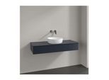 Villeroy und Boch Antao Waschtisch-Unterschrank L10050HG mit Beleuchtung, 1 Auszug, 1200 x 190 x 500 mm, Front ohne Struktur, Midnight Blue Matt Lacquer / Midnight Blue Matt Lacquer