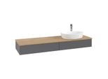 Villeroy und Boch Antao Waschtisch-Unterschrank K16051GK 160x19x50cm, Hahnlochbohrung, Waschbeckenplattenfarbe honey oak, anthracite matt lacquer