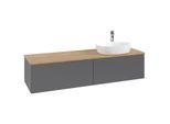 Villeroy und Boch Antao Waschtisch-Unterschrank K38051GK 160x36x50cm, Hahnlochbohrung, Waschbeckenplattenfarbe honey oak, anthracite matt lacquer