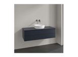 Villeroy und Boch Antao Waschtisch-Unterschrank L21050HG mit Beleuchtung, 2 Auszüge, 1200 x 360 x 500 mm, Front ohne Struktur, Midnight Blue Matt Lacquer / Midnight Blue Matt Lacquer
