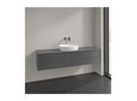 Villeroy und Boch Antao Waschtisch-Unterschrank L25150GK mit Beleuchtung, 4 Auszüge, 1600 x 360 x 500 mm, Front mit Struktur, Anthracite Matt Lacquer / Anthracite Matt Lacquer