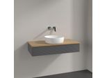 Villeroy und Boch Antao Waschtisch-Unterschrank K09111GK 100x19x50cm, Waschbeckenplattenfarbe honey oak, anthracite matt lacquer