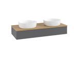Villeroy und Boch Antao Waschtisch-Unterschrank K13111GK 120x19x50cm, Waschbeckenplattenfarbe honey oak, anthracite matt lacquer