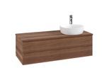 Villeroy und Boch Antao Waschtisch-Unterschrank K23152HM 120x36x50cm, Hahnloch, Waschbeckenplattenfarbe warm walnut, warm walnut