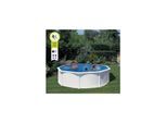 GRE GRE - Weißes rundes Stahl-Aufstellpool-Set Ø480 x 132 cm (Lieferung mit Sandfilter und Leiter)