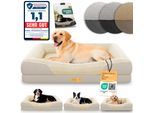 ELONEO Orthopädisches Hundebett, Creme - Größe L