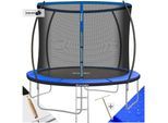 tectake® Trampolin, Ø 305 cm, GS-zertifiziert, Randabdeckung, inklusive Einstiegsleiter