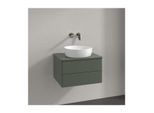 Villeroy und Boch Antao Waschtisch-Unterschrank L18050HL mit Beleuchtung, 2 Auszüge, 600 x 360 x 500 mm, Front ohne Struktur, Leaf Green Matt Lacquer / Leaf Green Matt Lacquer