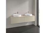 Villeroy und Boch Antao Waschtisch-Unterschrank K39153HJ 160x36x50cm, Hahnlochbohrung, Waschbeckenplattenfarbe botticino, silk grey matt lacquer