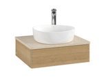 Villeroy und Boch Antao Waschtisch-Unterschrank L07053HN mit Beleuchtung, 60x19x50cm, Hahnloch, Waschbeckenplattenfarbe botticino, honey oak