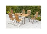 Gardenson , Silberfarben, Akaziefarben , Holz, Metall , Akazie , Hartholz , rechteckig , FSC ,