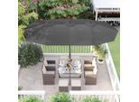 Modante , Grau, Schwarz , Textil , 460x270 cm , höhenverstellbar, regenabweisend, UV-beständig , Gartenmöbel, Sonnenschutz, Sonnenschirme, Sonnenschirme