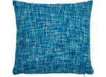 Dekokissen DONE. "Twist", blau (petrol, meliert), B:45cm H:1cm L:45cm, Polyester, Dekokissen_Sitzkissen_Kissenhüllen, Geflochtene Optik