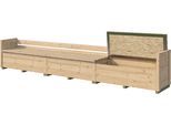 Sitztruhe WEKA "optionale Erweiterung für Gartenhaus Killarney", naturbelassen, B:50cm H:63cm T:285cm, Massivholz, Sitzbänke, verschiedene Farben und Größen