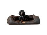 Tierlando ALBERTO ORTHO Orthopädisches Hundebett mit Velours Vintage braun 1,2 m, 25 cm, 85 cm