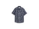 TOM TAILOR Herren Regular Fit Kurzarmhemd mit Muster, blau, Gemustert, Gr. M