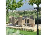 Luca Bessoni , Grau, Hellbraun , Metall, Kunststoff, Textil , Füllung: Schaumstoff , Gartenmöbel, Gartenmöbel-Sets, Gartengarnituren