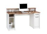 Möbelix , Weiß, Eichefarben , Holzwerkstoff , 1 Schublade(n) Schubladen , formgebogen , 150x91x68 cm , Regal , Büromöbel, Schreibtische, Schreibtische