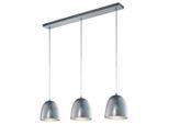 Trio Leuchten , Silberfarben, Nickelfarben , Metall, Glas , länglich , 80x130 cm ,
