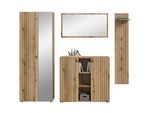 Garderobe Station 4-tlg. Eichefarben