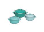 Riess , Grün , Metall , 2,0 l,1,0 l,1,5 l , 29x28.5x38 cm , backofengeeignet , Kochen & Essen, Töpfe, Kochtopfsets