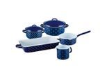 Riess , Blau , Metall , 16 cm , 1 l,1 l,2 l , rund , 28.5x24x48.5 cm , rostfrei, hitzebeständig, geschmacksneutral,backofengeeignet , Kochen & Essen, Töpfe, Kochtopfsets