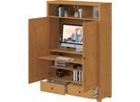 Wäscheschrank OTTO HOME "Gotland Home Office Schrank, Mehrzweckschrank, Büroschrank", natur, B:124cm H:178,4cm T:40cm, Massivholz, Schränke, Wäscheschrank, mit Ausziehregal, Schublade, stabil + langlebig, Massivholz made in EU