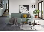 Ecksofa DOMO COLLECTION "Modica kompakt und elegant, Breite 244, L-Form", blau (türkis), B:244cm H:83cm T:173cm, Sofas, Ecksofa, Auch in Cord, Fußhöhe passend für gängige Saugroboter