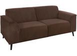 2,5-Sitzer DOMO COLLECTION "Amora inklusive komfortablen Federkern für mehr Sitzkomfort", braun (dunkelbraun), B:193cm H:81cm T:90cm, Struktur (100% Polyester);Struktur grob (100% Polyester);Luxus-Microfaser (100% Polyester), Sofas, 2 5-Sitzer, Fußhöhe passend für gängige Saugroboter