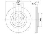 HELLA Bremsscheibe 8dd355125521 296mm 26mm für INFINITI NISSAN
