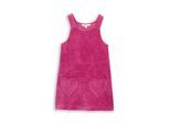 Jerseykleid TOM TAILOR, Mädchen, Gr. 128/134, N-Gr, smooth magenta, Samt, Obermaterial: 80% Baumwolle, 20% Polyester, unifarben, A-Linie knielang, Rundhals, Kleider Jerseykleid, mit Herz-Taschen und auf Samt-Cord